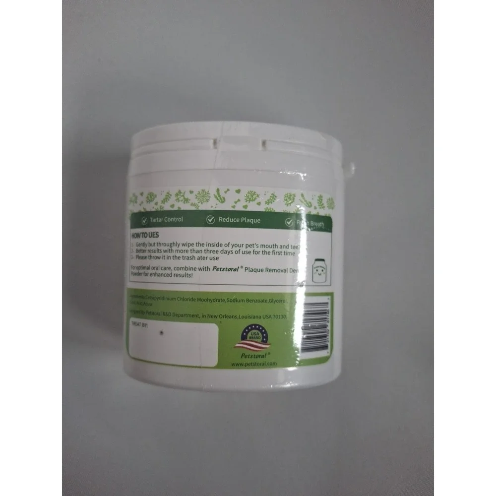 Dental Care Wipes for Dogs and Cats, 50 Count, Teeth and Gum Cleaning, Plaque...